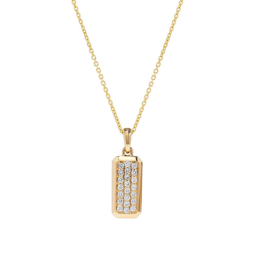 Salon Diamond Yellow Gold Tag Pendant Maison Birks
